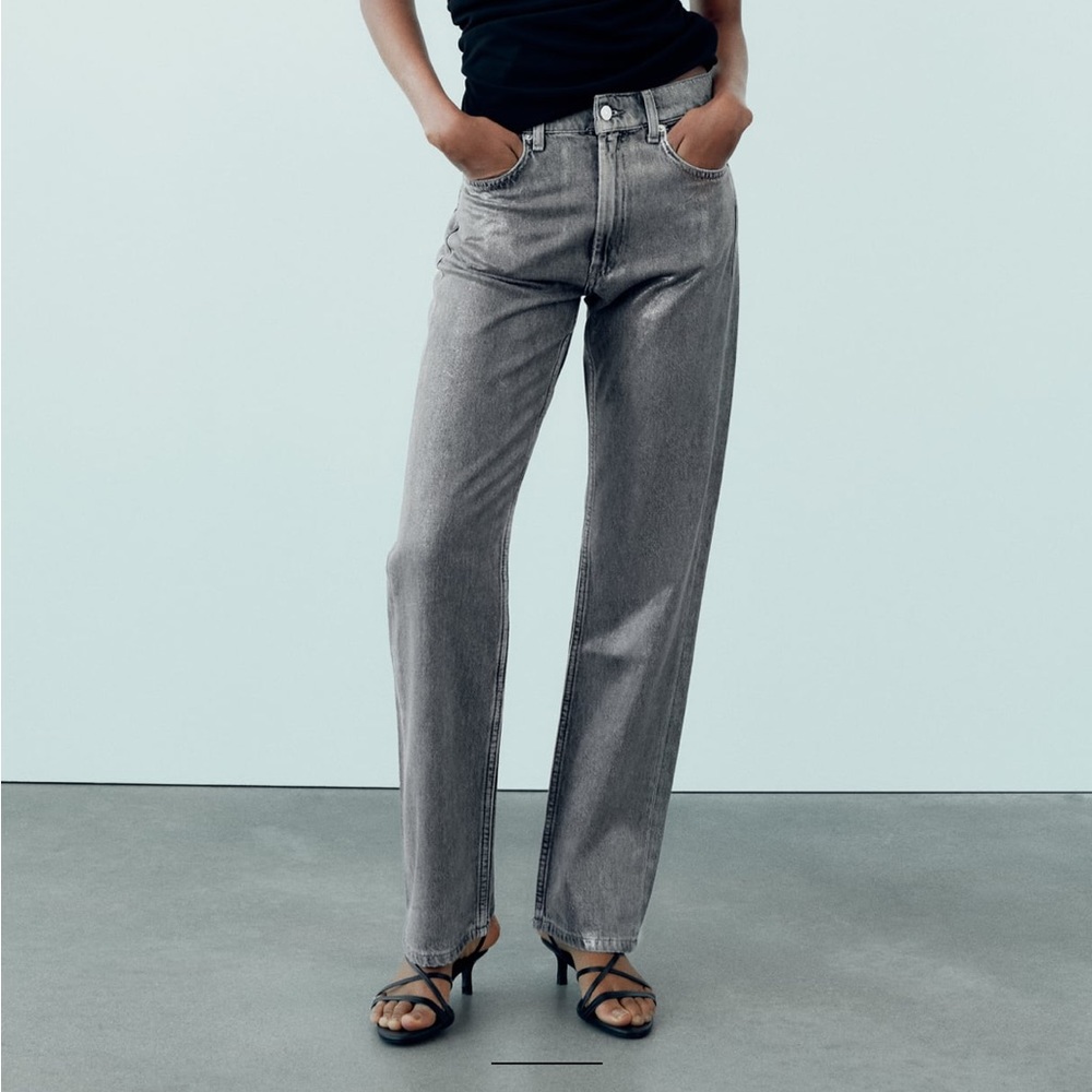 Zara Metallic Jeans - NWOT - Picture 7 of 7